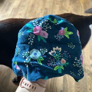 Floral scrub cap